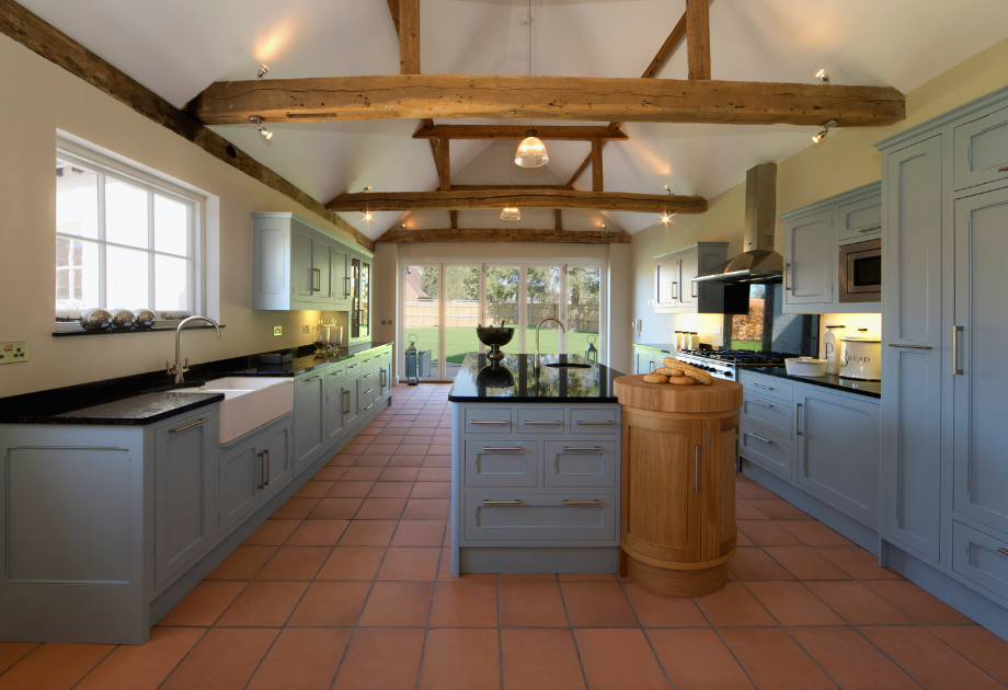 terra cotta flooring in a kitchen